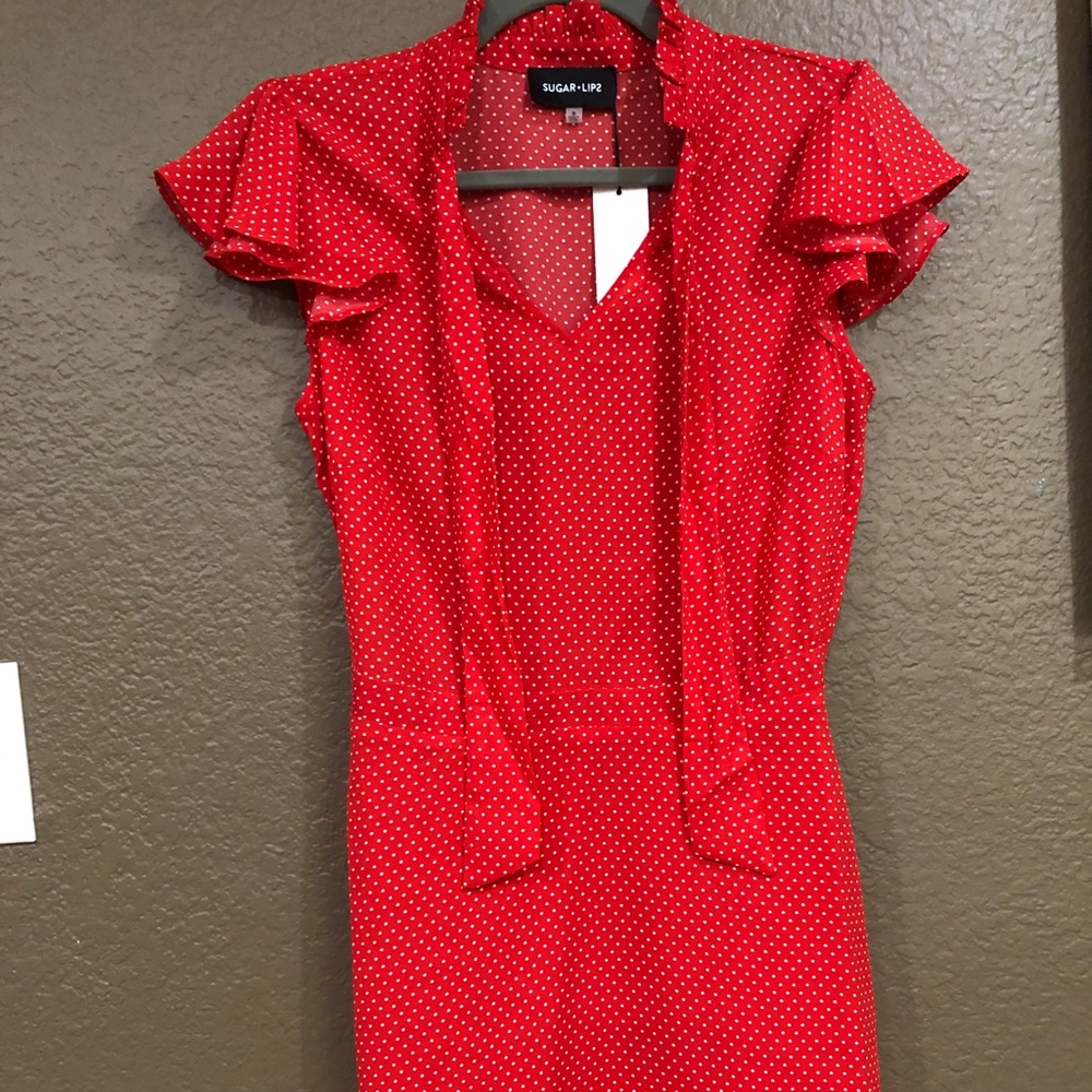 Red Polk dots dress